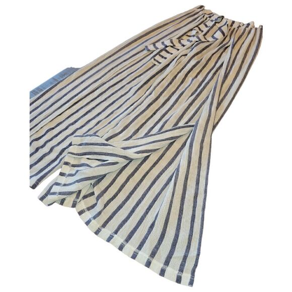 NWOT BECCA Rebecca Virtue Getaway Striped Tie Waist Cover Up Fly Away Pants L - Picture 6 of 15
